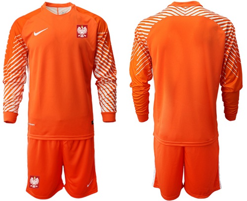 Poland Blank Orange Goalkeeper Long Sleeves Soccer Country Jersey